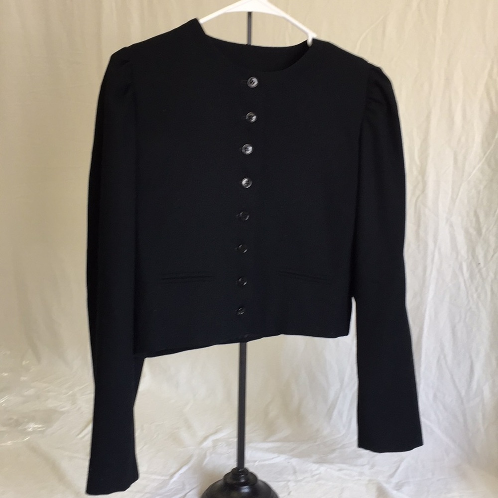Vintage Bolero Black Short Waist Jacket